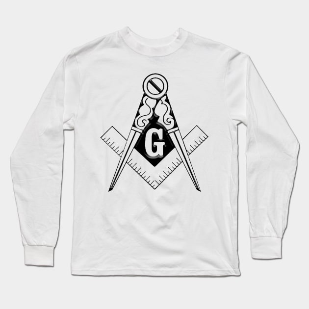 Compass & Square Masonic Symbol, for Those Who Travel East Towards The Light Long Sleeve T-Shirt by hclara23